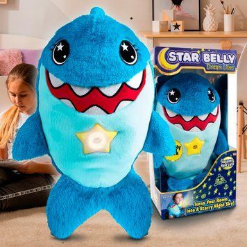 М'яка дитяча іграшка-нічник з проектором STAR BELLY "Акула" Блакитна (205) 03k01p018v7 фото