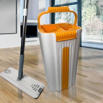 Механічна швабра-ледарка з відром та автоматичним віджимом Scratch housework 10 л Помаранчевий (НА-371) 01k02p448v2 фото
