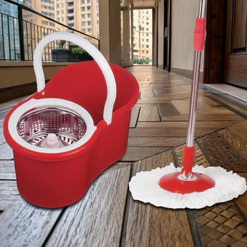 Швабра з автоматичним віджимом Magic Mop Easy 360 та відром на 10 літрів, Червоний 01k02p373v3 фото