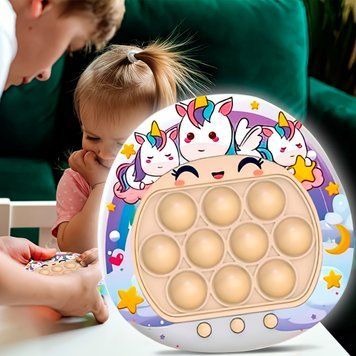 Детская электронная развивающая игровая консоль-головоломка поп ит Pop It Quick Push Puzzle Game Fast №DD1808-333 Единорог (577) 03k05p285 фото