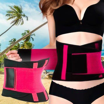 Стягуючий пояс для схуднення на липучці Hot Shapers Belt Power Чорно-рожевий XL 02k07p016v3 фото