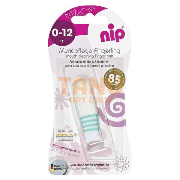 Первая зубная щетка NIP 37070, на пальчик, для новорожденных, антибактериальная (TK) 03k17p094 фото