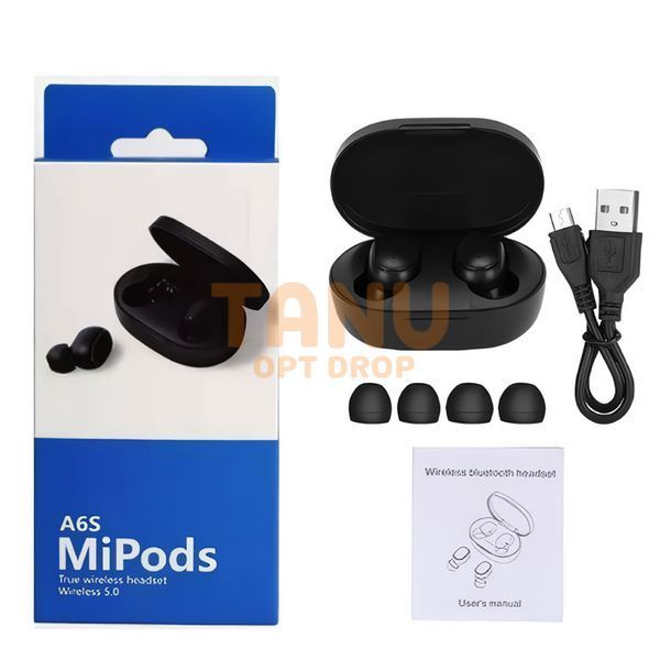 Бездротові навушники True Wireles Headset MI Pods A6S, Чорний (жя) 11k01p006 фото