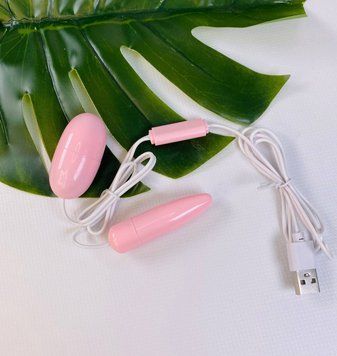 Подвійне віброяйце для двійного доступа з підзарядкою USB, рожевого кольору №35 18k02p001 фото