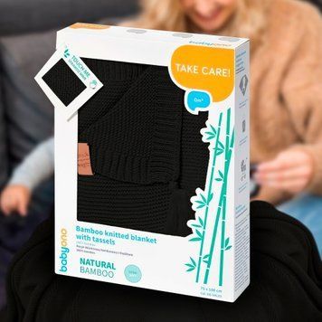 Ковдра трикотажна бамбукова для дітей (чорний) 75х100 см "BabyOno" (SB) 546/01 03k17p277v4 фото