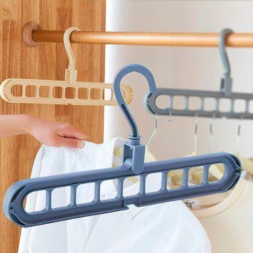 Багатофункціональна вішалка для одягу на 9 отворів Mini Wonder Hanger 9 Pieces Блакитна (575) 01k06p036v1 фото