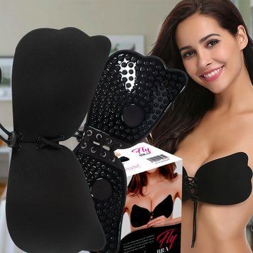 Бюстгальтер-невидимка на самоклеючій основі з ефектом Push-Up Fly Bra розмір Чашки C Чорний 07k01p058v2 фото