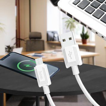 Портативный USB to micro-USB кабель HOCO X73 для зарядки и передачи данных на 2,4A длиной 1 м Белый (206) 11k06p380v1 фото