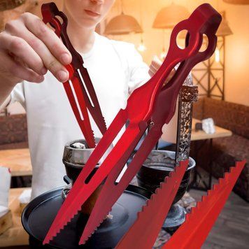 Стальные щипцы-пинцет для угля и калауда кальяна Blade 25см Металло-красный (АК) 02k14p043v4 фото