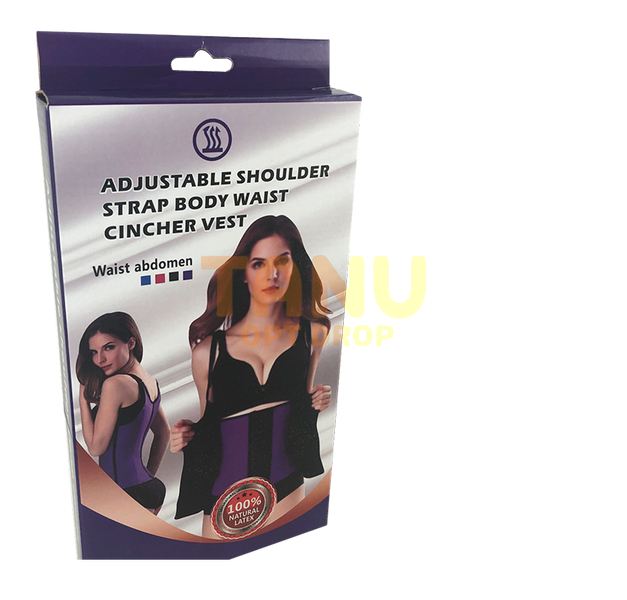Стягуючий корсет для схуднення на бретельках Adjustable Shoulder Чорний (р-р М) 01k06p029 фото