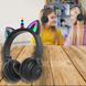 Беспроводные Bluetooth-наушники Cat Ear STN-27, со светящимися кошачьими ушками, Единорог, черные 11k01p008 фото 1