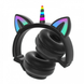Беспроводные Bluetooth-наушники Cat Ear STN-27, со светящимися кошачьими ушками, Единорог, черные 11k01p008 фото 3