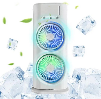 Вентилятор FH-667 настольный двухуровневый с охлаждением Double-ended Spray Fan LED+пульт 01k07p190v2 фото
