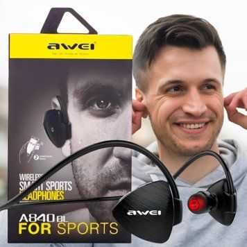 Спортивные беспроводные bluetooth наушники Awei A840BL 100 мАч Черный 11k01p156v1 фото