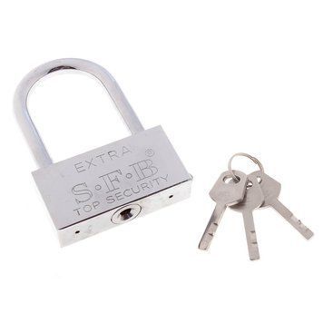 Замок Extra 80мм серебряный 3ключа №TLS01-80(№А289) (30/1) 04k02p103 фото