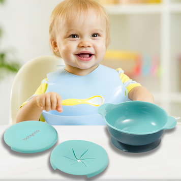 Дитяча миска BabyOno 1078 для снеків, з присоскою та кришечкою, блакитний (SB) 03k17p326 фото