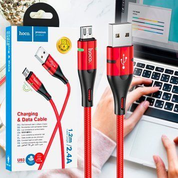 Зарядний кабель для заряджання телефону HOCO U93 Shadow USB-Type-C Червоний (206) 11k06p319v1 фото