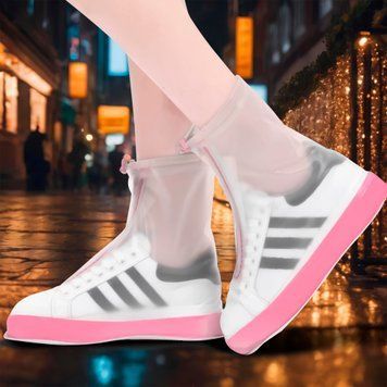 Многоразовые бахилы-чехлы на обувь от дождя и грязи Waterproof Shoe Covers M (37-38) Розовый (205) 01k06p112v2 фото