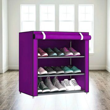 Полка для обуви Shoe Rack and Wardrobe B-4 60х30х72 см Фиолетовая (3 полки, 9 пар обуви) 01k04p066v1 фото