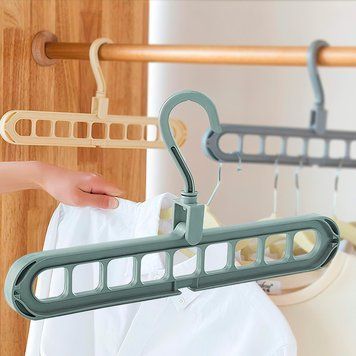 Багатофункціональна вішалка для одягу на 9 отворів Mini Wonder Hanger 9 Pieces Бірюзова (575) 01k06p036v3 фото
