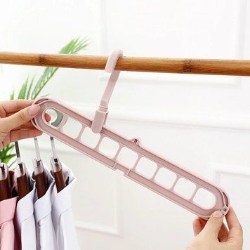 Багатофункціональна вішалка для одягу на 9 отворів Mini Wonder Hanger 9 Pieces Рожева (575) 01k06p036 фото