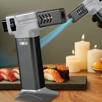 Кондитерская газовая горелка Turbo Torch OL-600/1851, профессиональный карамелизатор 1300 &deg;C, Черно-серебряный (JS) 09k09p005v1 фото