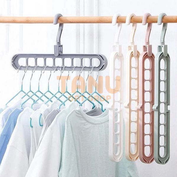 Багатофункціональна вішалка для одягу на 9 отворів Mini Wonder Hanger 9 Pieces Бірюзова (575) 01k06p036v3 фото