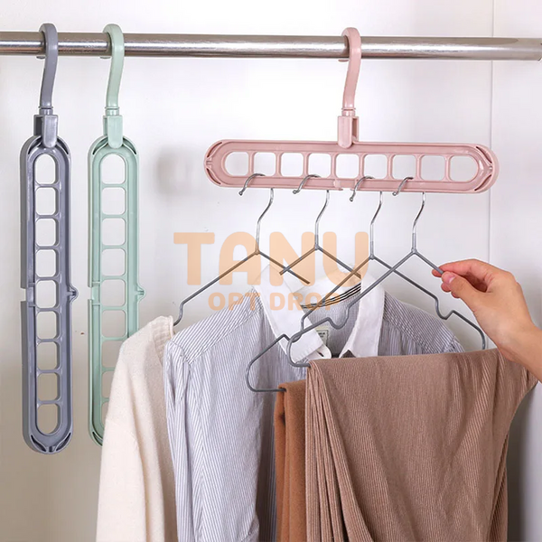 Багатофункціональна вішалка для одягу на 9 отворів Mini Wonder Hanger 9 Pieces Бірюзова (575) 01k06p036v3 фото