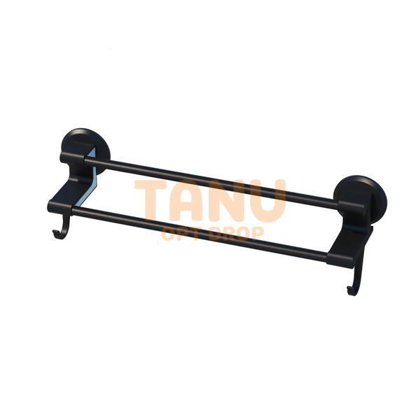 Металева вішалка для рушників на клейкій основі Simple towel bar YH6612B Чорний (2126) 01k01p212v1 фото