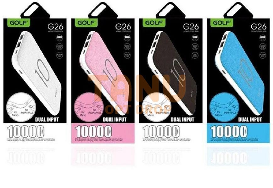 Портативная батарея GOLF Power Bank 10000 mAh G26 Белая 11k12p068v2 фото