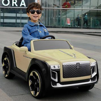 Детский электромобиль со светомузыкой и кожаным салоном Rolls Roys Phantom 928(AM-123) Мягкий янтарь (360T) 03k24p033v2 фото