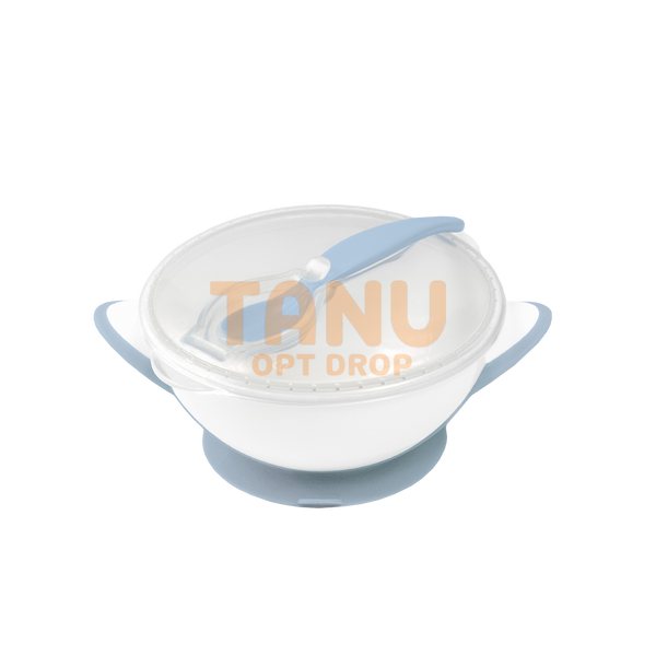 Дитяча миска з присоскою BabyOno 1063/05, з кришкою та ложечкою, блакитний (SB) 03k17p327v2 фото