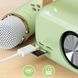 Портативная беспроводная аккумуляторная Bluetooth акустическая колонка-караоке с микрофоном Зеленый (JM) 11k03p202v1 фото 2