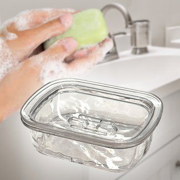 Прозора пластикова мильниця 978-7705, 1,5х13,8х4,2 см, Світлий (1142) 10k10p323v1 фото