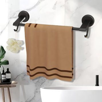 Металева вішалка для рушнику на клейкій основі Simple towel bar YH6612A Чорний (2125) 01k01p211v1 фото