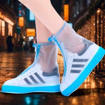 Многоразовые бахилы-чехлы на обувь от дождя и грязи Waterproof Shoe Covers M (37-38) Голубой (205) 01k06p112v4 фото
